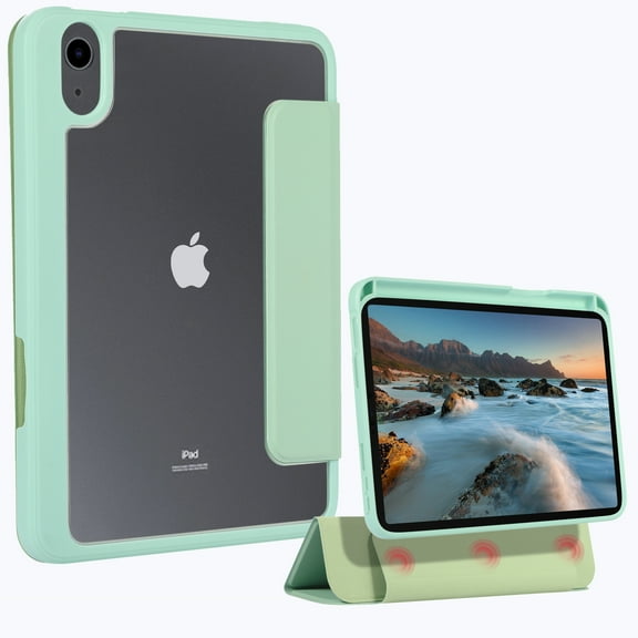 Allytech iPad mini 6 Case, Trifold Stand Ultra Slim Fit Lightweight Shockproof Magnetic Detachable Back Cover Auto Sleep Wake Smart Shell Case for Apple iPad mini 6th Generation 8.3" 2021, Green