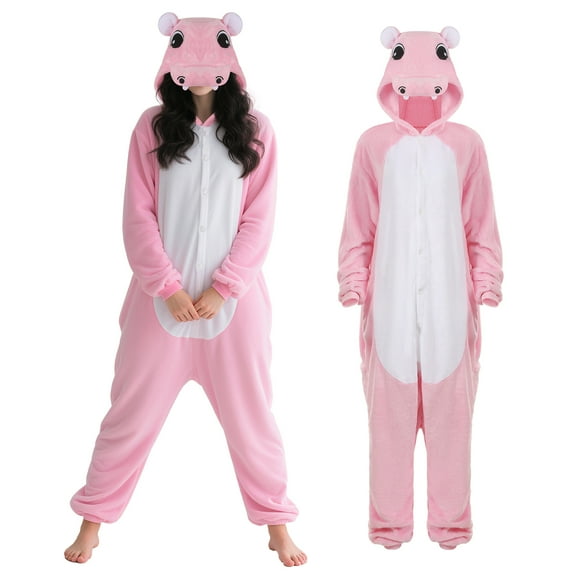 XKEJKNY Animal onesies Cartoon pig one-piece pajamas Pink animal onesies pajamas role-playing onesies for men and women