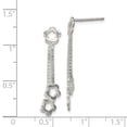 thumbnail image 2 of 925 Sterling Silver Flower Drop Dangle Earrings Gardening, 2 of 6