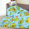thumbnail image 6 of Honeii Cartoon Avocado Print Fleece Blanket - Throw Blanket for Bed, Sofa, Couch, Camping, and Travel , Microplush Ultra Soft Warm Blanket-50"x40", 6 of 7