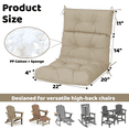 thumbnail image 6 of 45" x 22 "Outdoor High Back Chair Cushion, Set of 2, Waterproof Adirondack Rocking Chair Cushions for Patio, Garden Porch(khaki）, 6 of 7