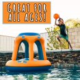 thumbnail image 3 of Swimming Pool Basketball Hoop Set by Hoop Shark - Orange/Blue - Inflatable Hoop with Ball - Perfect for Competitive Water Play and Trick Shots - Ultimate Summer Toy, 3 of 8