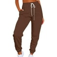 Aligament Winter Sweatpants Women, Brown Women's Pants, Women's Solid