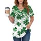thumbnail image 4 of Camiseta Suelta de Cuello en V Impresa de Manga Corta de las Mujeres, Ligero 95% Poliéster 5% Spandex Casual Top para el Hogar Y el Uso Diario, Camiseta Cómoda, 4 of 5