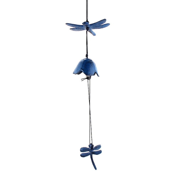 Campana de viento japonesa de hierro fundido para exteriores, pequeña campana de viento colgante retro para jardín, para buena suerte, decoración de patio y balcón.