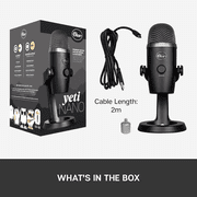 Blue Yeti Nano Premium USB Mic for Recording and Streaming (Blackout)