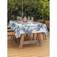 thumbnail image 3 of Outdoor Tablecloth with Umbrella Hole for Patio/Picnic/Party/Camping, Haze Blue Palm Tree Waterproof Table Cloth Rectangle Table Cover Washable, Coastal Trees Summer Tropical Botanical (52"x 70"), 3 of 9