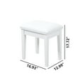 thumbnail image 2 of Organizedlife Modern Wooden Vanity Stool with Sturdy Solid Wood Legs, White (Set of 1), 2 of 9