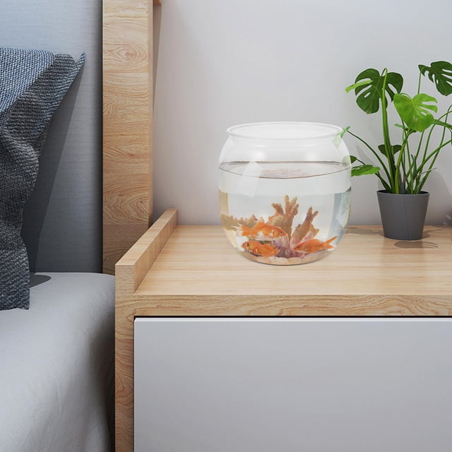SOPOTUTU Aquarium Transparent Fish Bowl Clear Fish Container Suitable For Office Users 1Pack