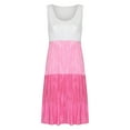 thumbnail image 4 of Puntoco Summer dresses for women Clearance Womens Holiday Summer Splicing Print Sleeveless Party Beach Dress Pink 8(L), 4 of 9