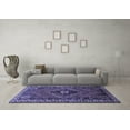 thumbnail image 3 of Ahgly Company Machine Washable Indoor Square Persian Blue Traditional Area Rugs, 8' Square, 3 of 4