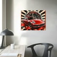 thumbnail image 4 of Orinice Red Car Checkered Background Speedometer Fine Art Aesthetic Poster Print Wall Painting for Classroom Kitchen Office Farmhouse Bathroom Room Decor 16x12in, 4 of 6
