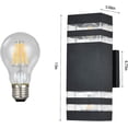 thumbnail image 2 of Apliques de pared para exteriores, luz de porche exterior impermeable negra, lámpara de pared moderna para patio arriba y abajo para puerta de entrada, balcón, garaje, jardín, aluminio + vidrio, 2 of 5