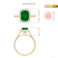 thumbnail image 5 of ANGARA Lab Grown Cushion Rectangular Emerald Halo Engagement Ring for Women in 14K Yellow Gold (Size-9x7mm) | May Birthstone, Birthday, Anniversary, Jewelry Gift for Women | Lab-Grown Emerald Ring, 5 of 8