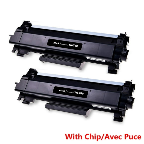 Zoomtoner TN760 Compatible 2 Toners TN 760 Cartridges (No Chip) HY of TN730 for Brother HL L2350DW L2370DW L2370DWXL L2390DW L2395DW / MFC / DCP L2550DW