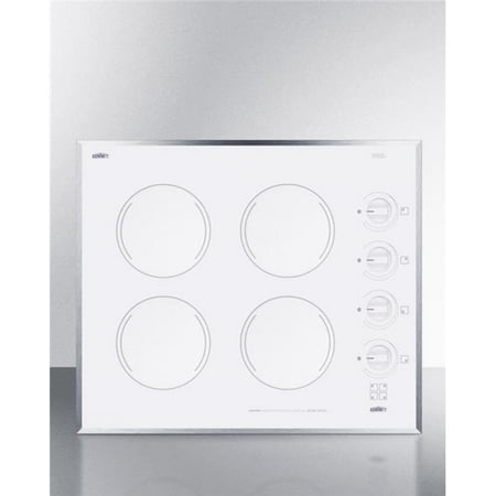 Summit Crek4w 24 In Wide 4 Burner Cooktop 44 White Ceramic