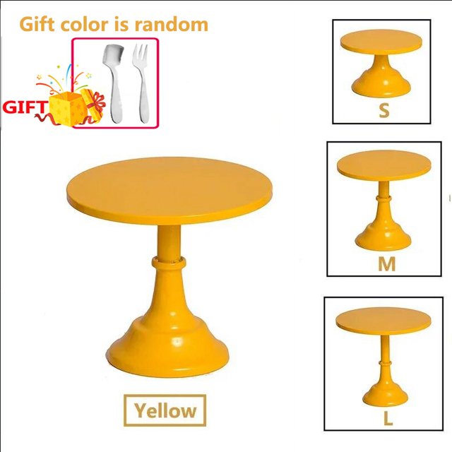 Cake Stand Home Party Dessert Table Display Rack Dessert Cake Tray Cold Meal Tea Break Table Afternoon Tea Center Rack Metal dangaotai-huangse (L) 12 INCH-1PCS