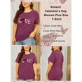 thumbnail image 3 of Anbech Women Love T-Shirts Plus Size Graphic Leopard Heart Short Sleeves Summer Tops, 3 of 8