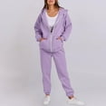 thumbnail image 2 of Womens Tracksuit Zip Up Hoodie Sweatsuits 2 Piece Outfits Jogger Pant Sets with Pockets Baggy Sweatshirt Sportswear (XL, Purple 01), 2 of 7