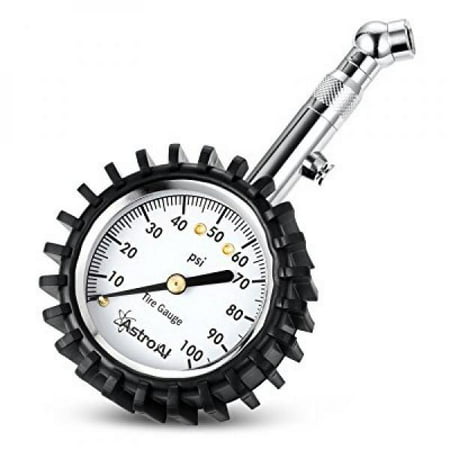 AstroAI 100PSI Portable Design Heavy Duty Tire Pressure Gauge for Car Truck Motorcycle with Integrated Bleed