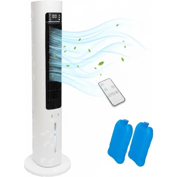 Keytek 41" Evaporative Air Cooler, Portable Air Conditioner with Remote Control, Swamp Cooler 70° Oscillating, 4 Modes & 3 Speeds, 12h Timer, 24 ft/s