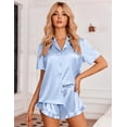 thumbnail image 2 of Conjunto de pijama Ekouaer Silk 95% poliéster 5% spandex para mujer, 2 of 6