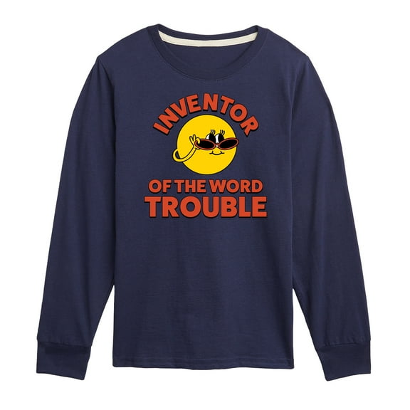Instant Message - Inventor Of The Word Trouble - Toddler & Youth Long Sleeve Graphic T-Shirt
