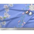 thumbnail image 2 of Soimoi Rayon Fabric Leaves & Wild Flower Print Sewing Fabric Yard 56 Inch Wide, 2 of 3