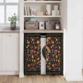 thumbnail image 6 of Boho Black Flowers Kitchen Curtain for Berdoom Living Room Cafe 45 Inch Length, Spring Abstract Watercolor Floral Leaf Tiers Curtains Light Filtering Drapes Window Treatment 2 Panels 52"Wx45"L, 6 of 8