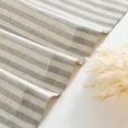 thumbnail image 4 of Vangao Kitchen Valance Linen Stripe Short Curtain 1 Panel Farmhouse Country Pinstripe Light Filtering Rod Pocket Window Treatment 18 inch Grey on Beige, 4 of 7