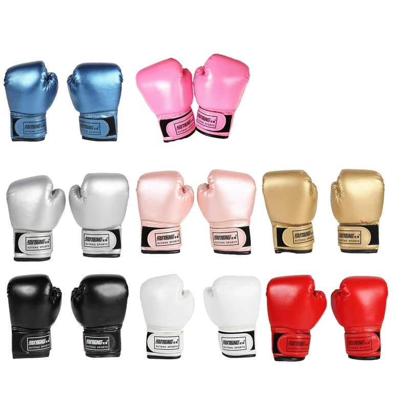 Boxing Gloves Muay Thai MMA Gloves Pink Blue Women Men Kids Martial Arts  Fight Sanda Training