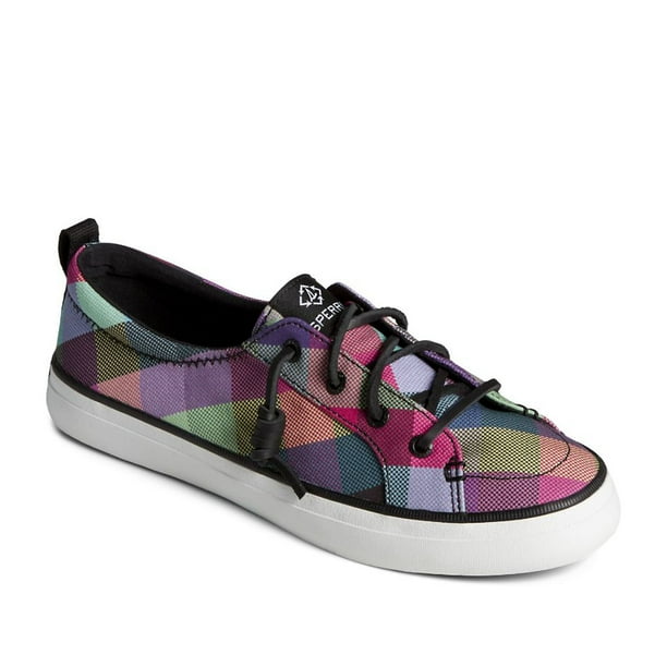 Sperry Women s Crest Vibe Gingham Sneaker in Black 8 US
