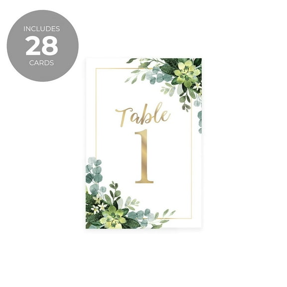 Lush Greenery Wedding Table Numbers / 28 Wedding Table Number Cards