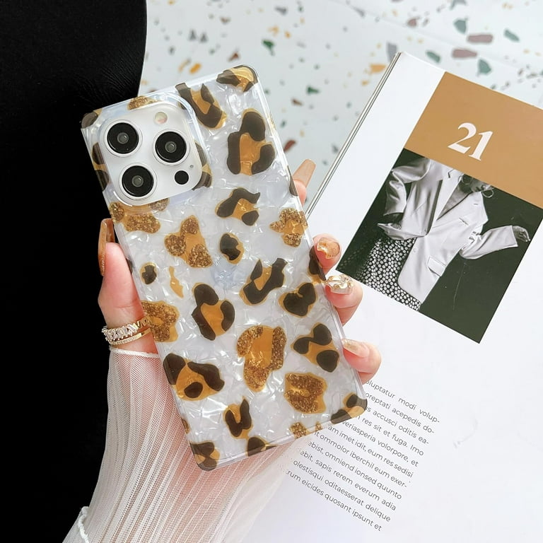 Phone Leopard Camo Case for iPhone 11 12 13 14 15 Pro Max Mini XR X Xs Max  7 8 Plus Case, Shockproof Designed Clear Phone Case Cheetah Print for Women