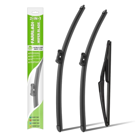FARRLADI Silicone Windshield Wipers Replacement for Smart Fortwo W453 2014-2020,Smart Forfour 2015-2020,Original Equipment Automotive Replacement Wiper Blades - 20" 14" 11"(3 Pack)