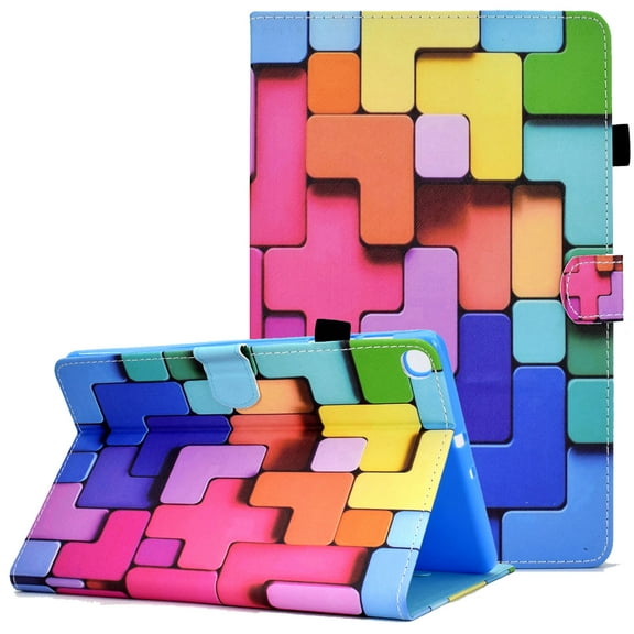 SM-T510/SM-T515/T517 Case and Cover for Kids Girls Boys, Galaxy Tab A 10.1" Case 2019, Allytech Mutli-Angle Viewing Stand Card Slots/Pen Holder Wallet Case for Samsung Tab A 2019(10.1"), Colorful Cat