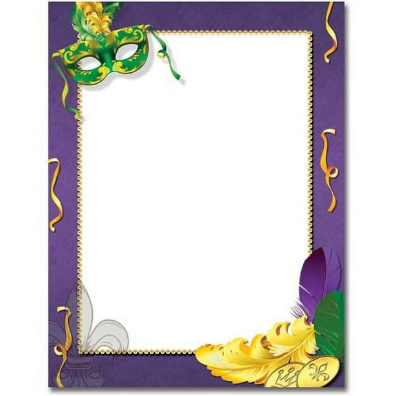Mardi Gras Letterhead Laser & Inkjet Printer Paper, 25 Sheet Pack, The Image Shop