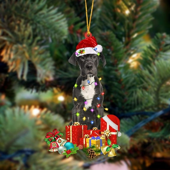 Acrylic 2D FLAT Great Dane 1-Dog Be Christmas Tree Hanging Ornament