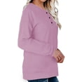 thumbnail image 2 of Rosvigor Sweatshirts for Women Henley Shirts Casual Long Sleeve Ribbed Tunic Button Up Tops, 2 of 6