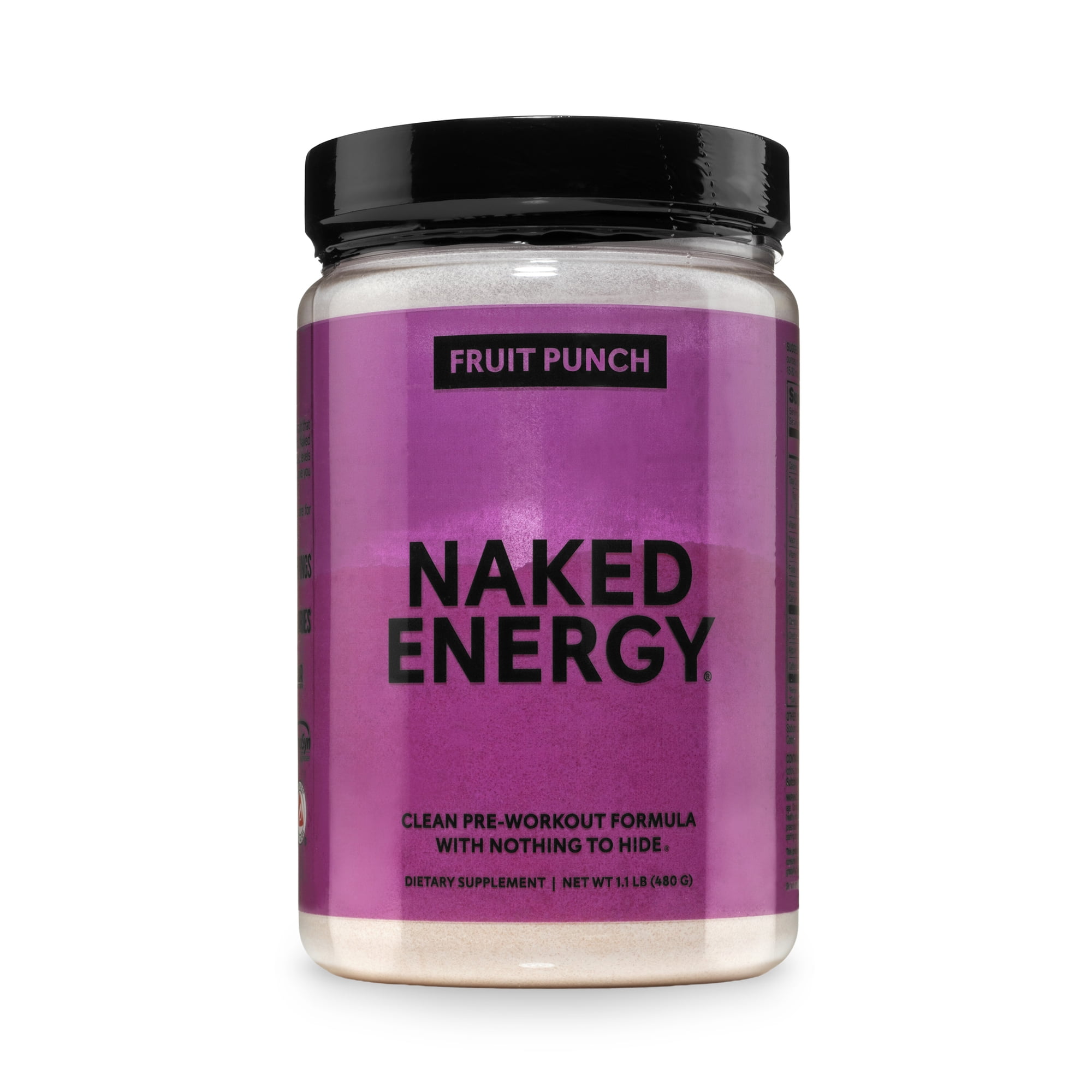 NAKED nutrition Fruit Punch Naked Energy - Clean Pre Workout Supplement for Men and Women, Vegan Friendly, No Added Sweeteners, Colors Or Flavors - 30 Servings