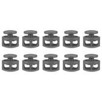 Uxcell 10pcs Plastic Cord Locks Double Hole Spring Toggle Stopper Clip Elastic Clasp Lock Fastener for Drawstring, Paracord, Gray