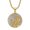 Gold, variant on Horse Head Necklace for Women Men Stainless Steel Round Animal Cubic Zirconia Disc Pendant Jewelry Chain Silver