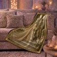 thumbnail image 6 of Medieval Couple in Forest Garden, Romantic Vintage Style for Fantasy Lovers, Floral Wedding Scene and Anniversary Gift, Cozy Flannel Blanket for Bedroom and Reading Nook, Home Decor, 6 of 9