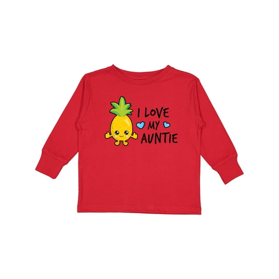Inktastic I Love My Auntie with Pineapple Boys Long Sleeve Toddler T-Shirt