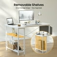 thumbnail image 4 of DESINO 40 Inch L-Shaped Computer Desk with Storage Shelves Home Office Corner Desk Study Writing Table, White, 4 of 9