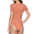 thumbnail image 4 of Gaeub Orange Gingham Women'S Short Sleeve One Piece Swimsuit Sexy High-Waisted Bodysuit For Swimming, Beach, Sports - Xx-Large, 4 of 9