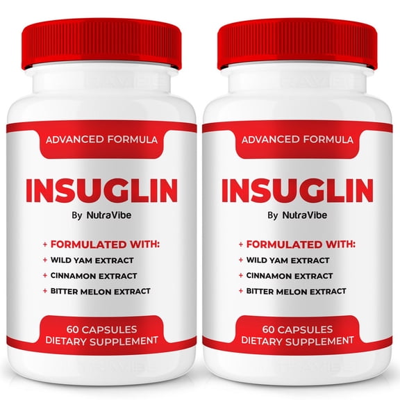 (2 Pack) Insuglin – Original Formula with a Clean Blend to Support Healthy Circulation, Natural Energy & Balanced Levels | Just 2 Easy-to-Swallow Pills Daily (120 Capsules)