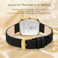 thumbnail image 3 of Woman Watch Elegant Square Dial Watches with Leather Strap Waterproof Classic Simple Womens Quartz Watch Gift for Woman, 3 of 10
