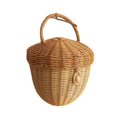 thumbnail image 2 of Dserhfy Rattan Woven Basket Bohemian Acorn-Shaped Portable Storage Bag Picnic Basket Sundries Organizer for Photography Prop, 2 of 8