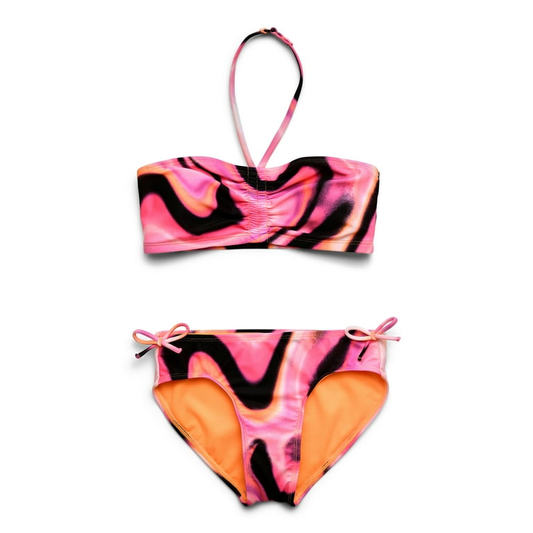 Justice Girls 2 Piece Rouched Front Halter Bikini Swimsuit Sizes